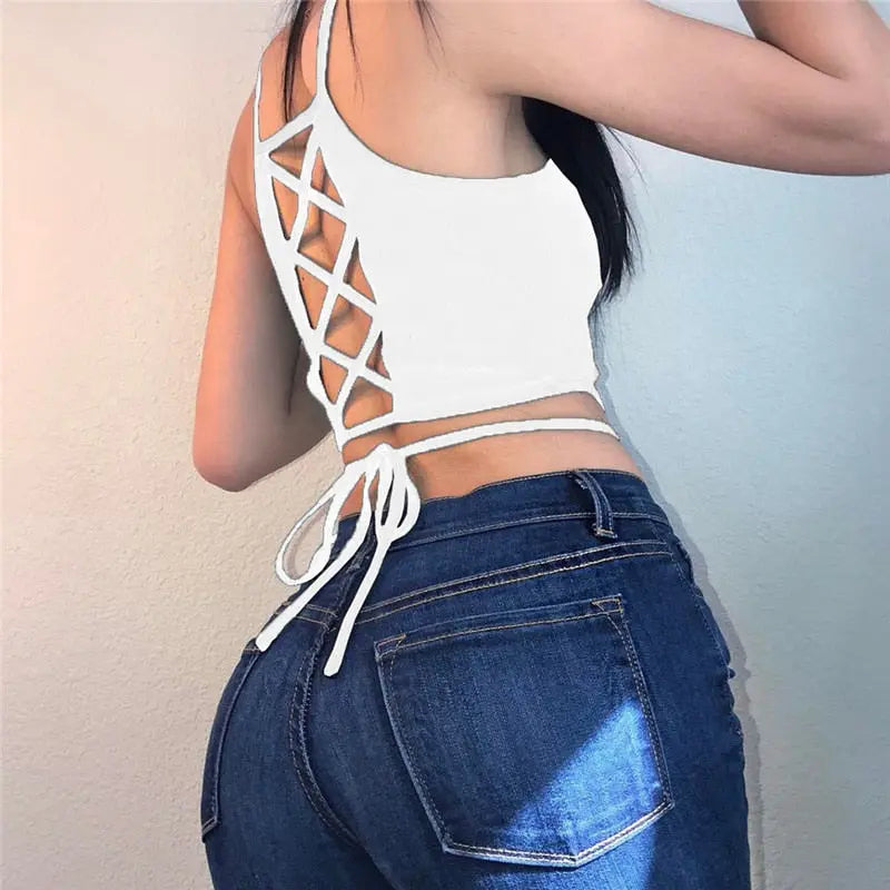 Women Fashion Sleeveless Vest Tank Tops Ladies Sexy Hollow Perspective Tank Crop Tops Net Yarn Splicing Black Sexy Tank Tops.