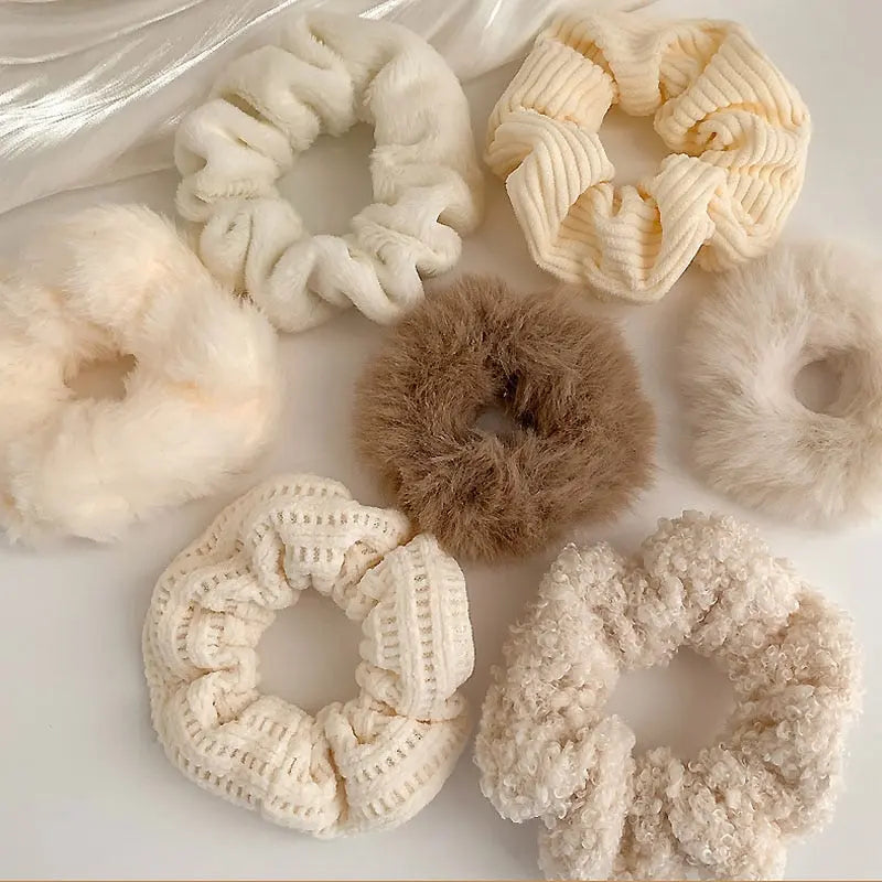Women Hair Scrunchies Velvet Solid Color Hair Band for Girls Ponytail Holder Rubber Bands Hair Ties Hair Accessories.