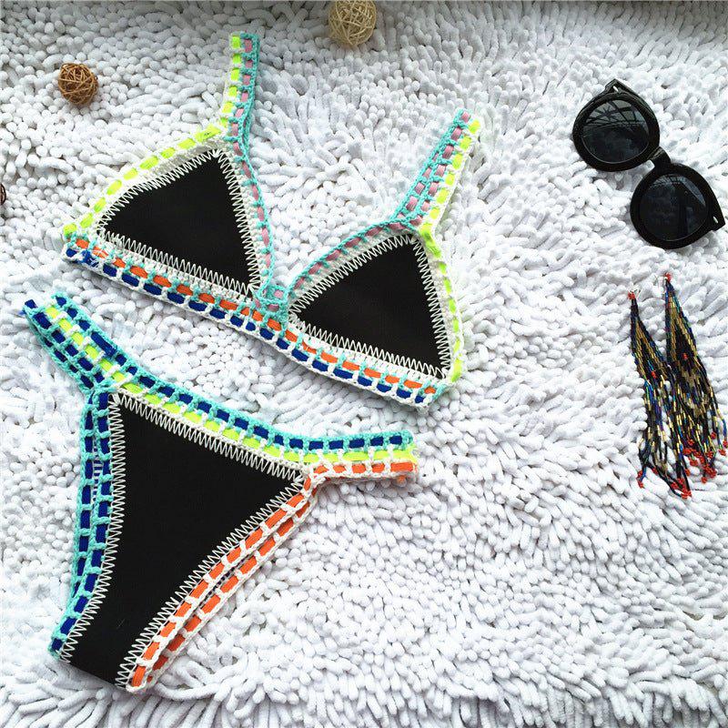 Crochet Neoprene Bikini - Stylish Beachwear with Comfortable Crochet Design