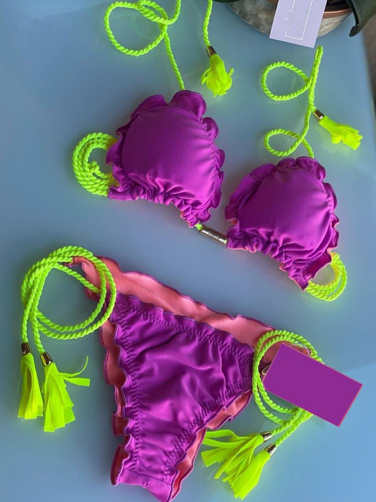 Side Tie Triangle Bikini Set - Sexy and Stylish