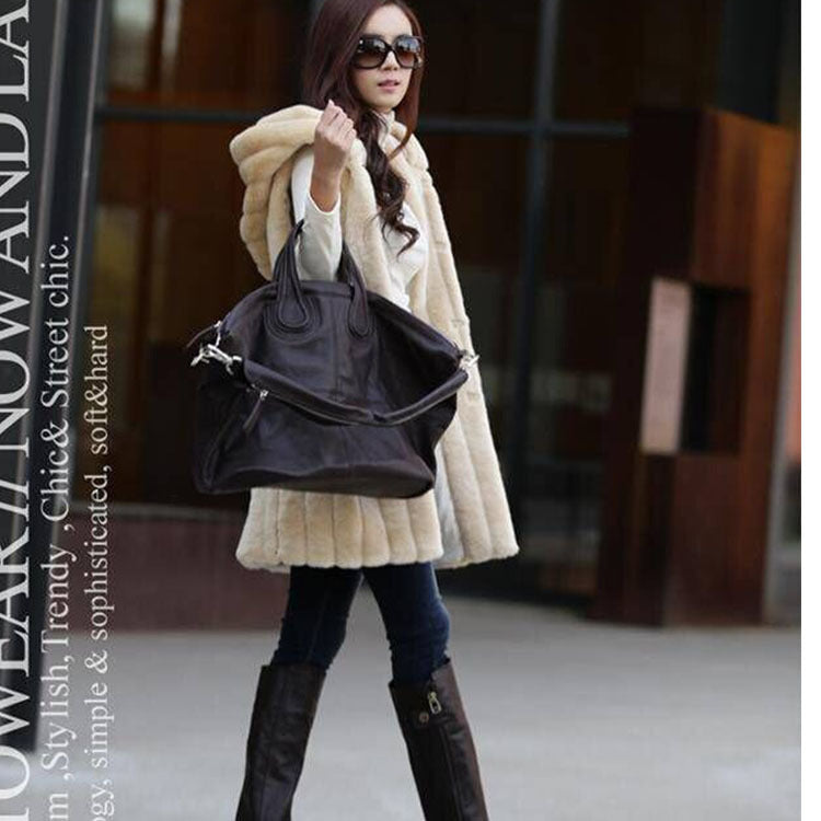 Cross-border faux fur women's Korean version of faux fur vest mid-length autumn and winter new rabbit plush fur coat - GOLDEN TOUCH APPARELS WOMEN