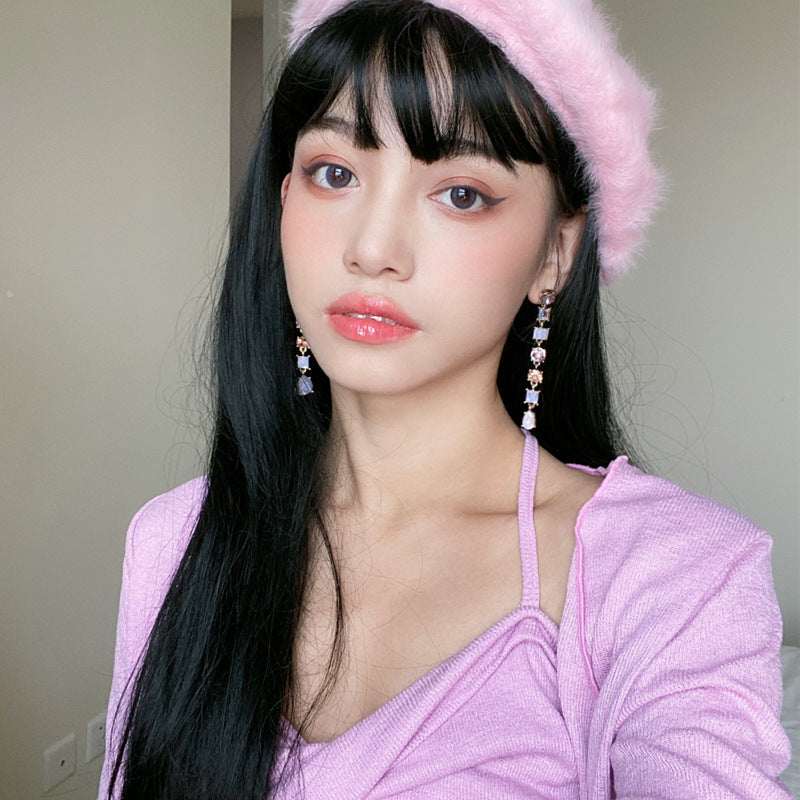 Comic Liu Hollery female black long straight Europe and America fluff long straight hair cosplay anime fashion whole.
