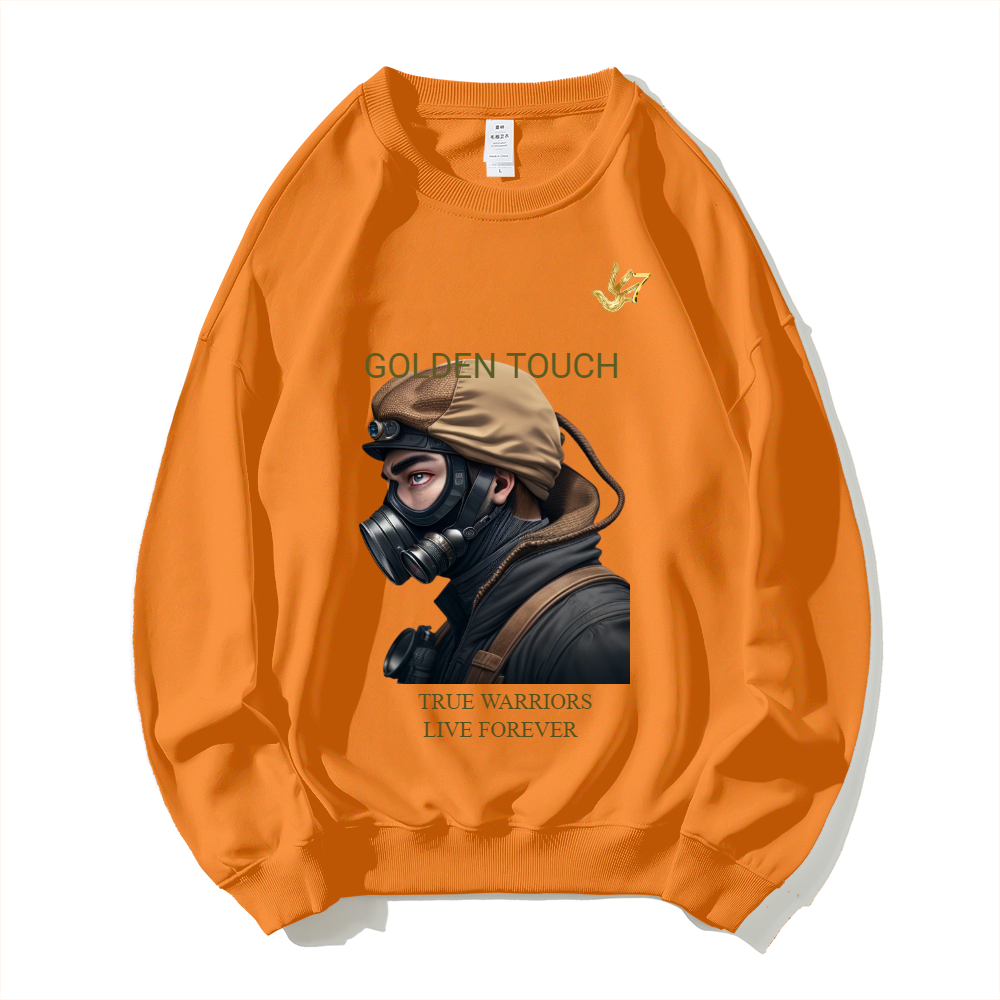 GOLDEN TOUCH TRUE WARRIORS LIVE FOREVER Trend Crew Neck Hoodie