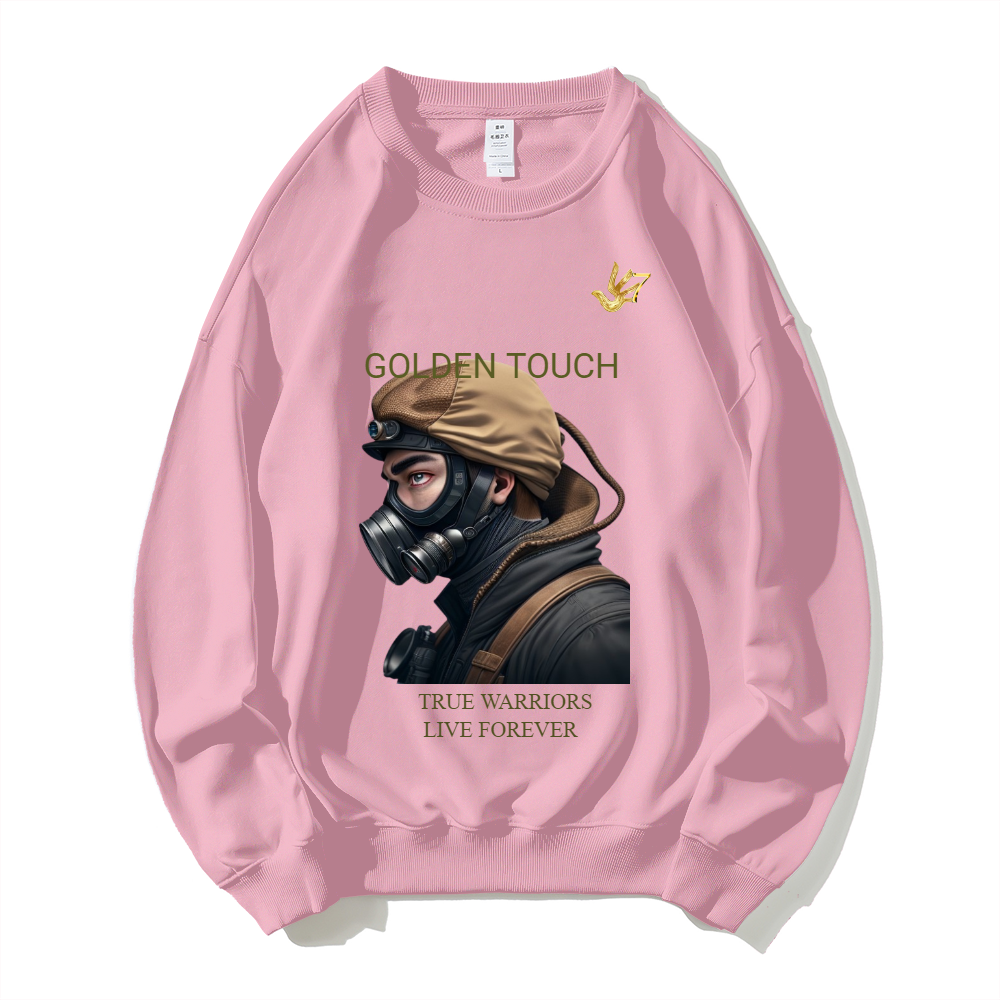 GOLDEN TOUCH TRUE WARRIORS LIVE FOREVER Trend Crew Neck Hoodie