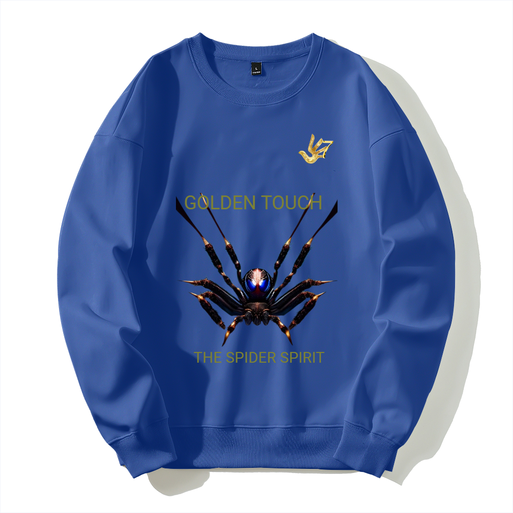 GOLDEN TOUCH SPIDER SPIRIT Silver fox fleece thermal hoodie