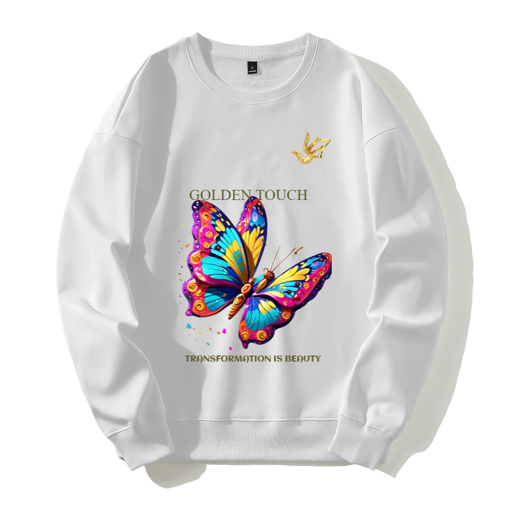 GOLDEN TOUCH TRANSFORMATION IS BEAUTY Silver fox fleece thermal hoodie