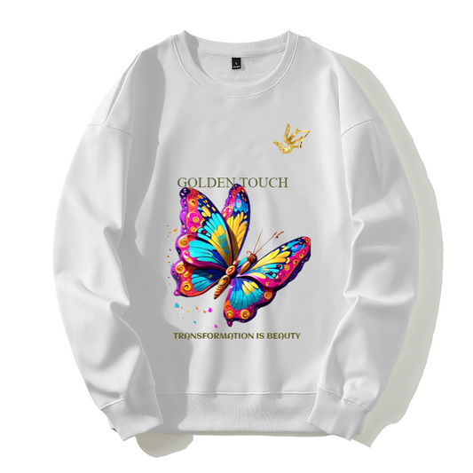 GOLDEN TOUCH TRANSFORMATION IS BEAUTY Silver fox fleece thermal hoodie