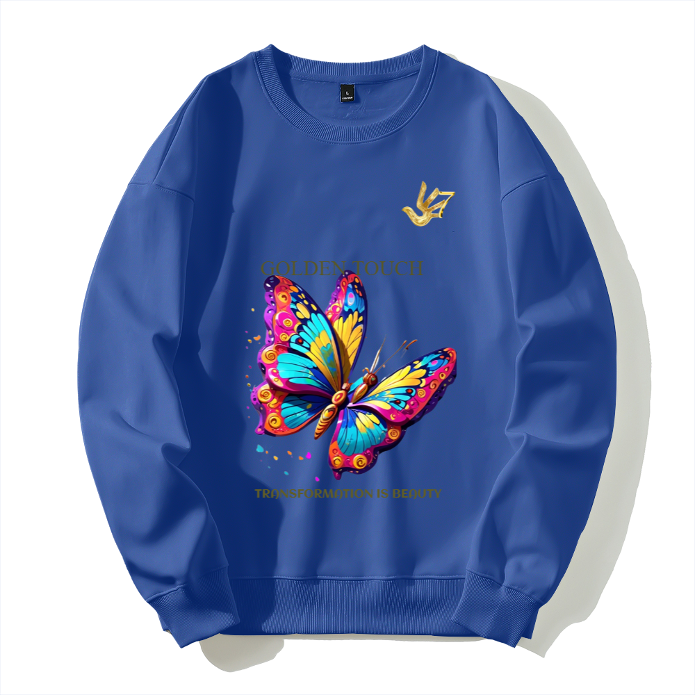 GOLDEN TOUCH TRANSFORMATION IS BEAUTY Silver fox fleece thermal hoodie