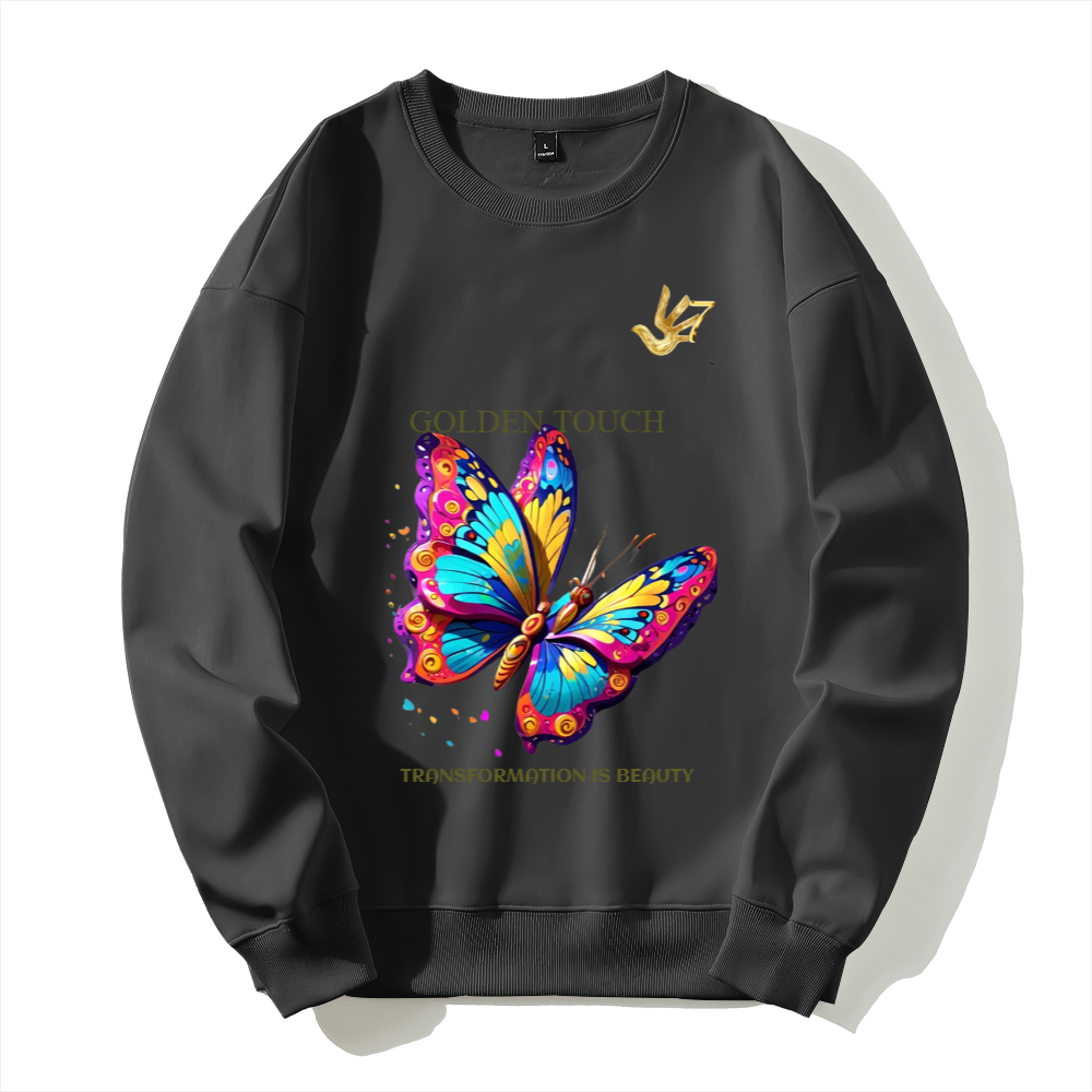 GOLDEN TOUCH TRANSFORMATION IS BEAUTY Silver fox fleece thermal hoodie