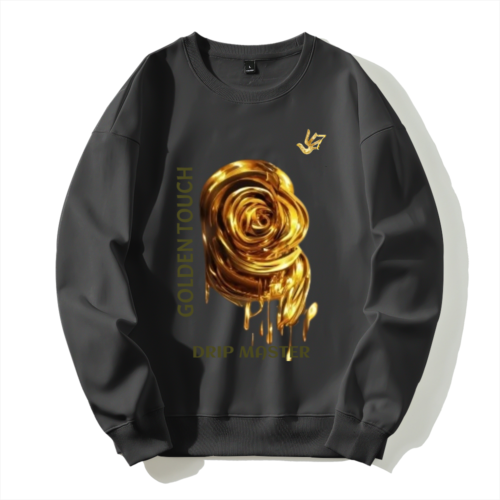 GOLDEN TOUCH DRIP MASTER Silver fox fleece thermal hoodie