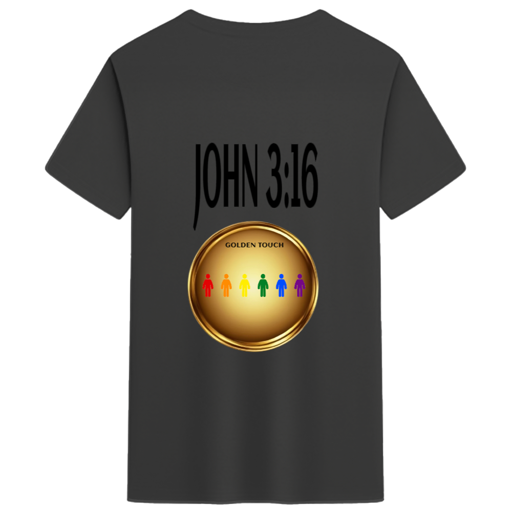GOLDEN TOUCH WITH A GODLY TOUCH JOHN 3:16 Unisex Cotton Tee