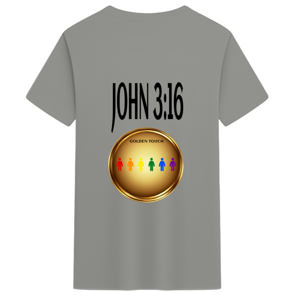 GOLDEN TOUCH WITH A GODLY TOUCH JOHN 3:16 Unisex Cotton Tee