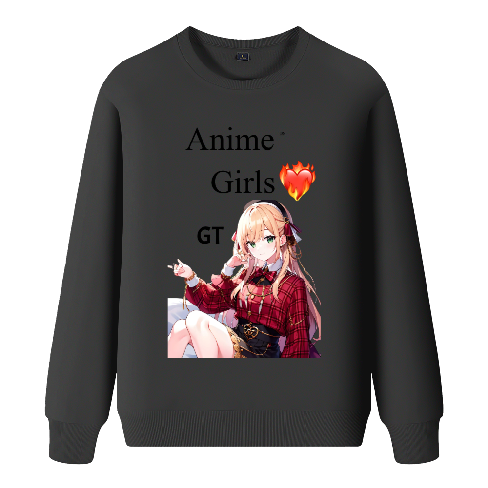 Anime girl love runs the world Loose fashion sweater