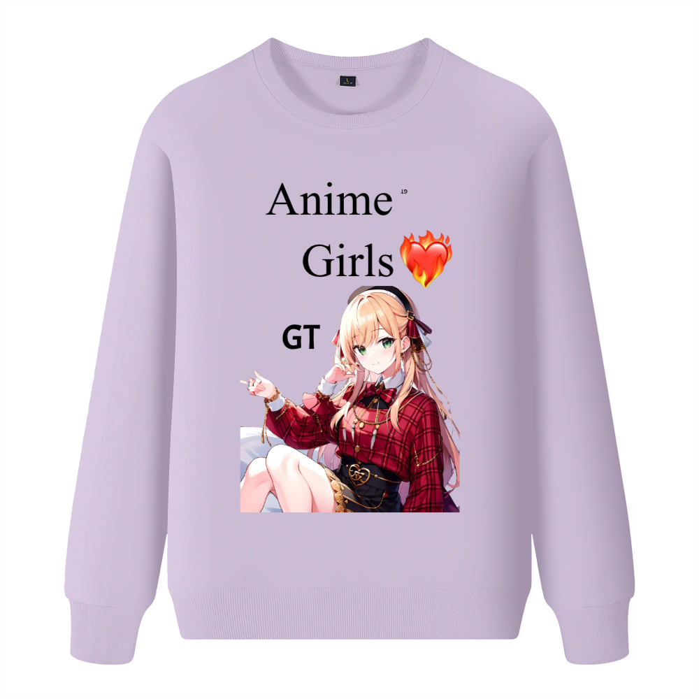Anime girl love runs the world Loose fashion sweater