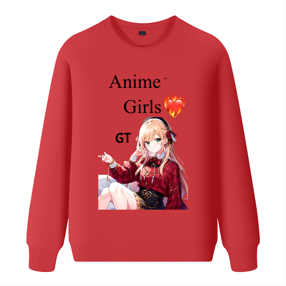 Anime girl love runs the world Loose fashion sweater