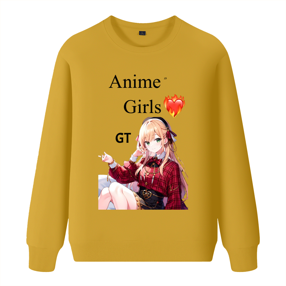 Anime girl love runs the world Loose fashion sweater