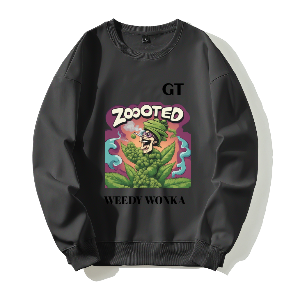WEEDY WONKA ZOOTED 420 3rd edition Silver fox fleece thermal hoodie
