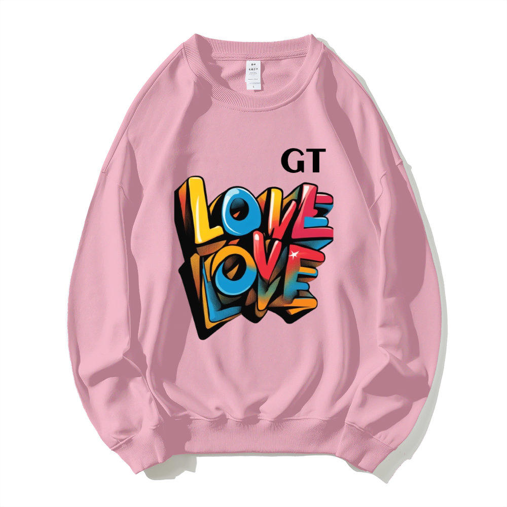 LOVE LOVE DIAMOND FINNESSE Dropped Shoulder Trend Crew Neck Hoodie IJR DESIGN