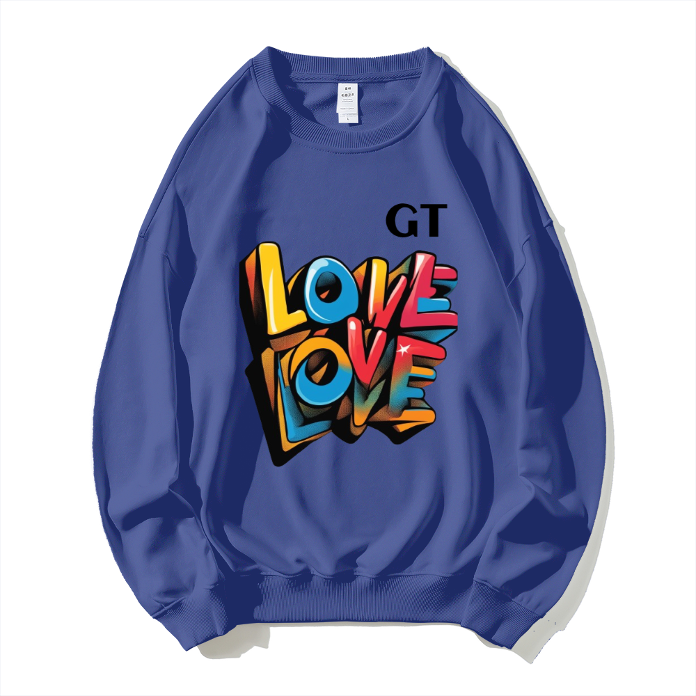 LOVE LOVE DIAMOND FINNESSE Dropped Shoulder Trend Crew Neck Hoodie IJR DESIGN