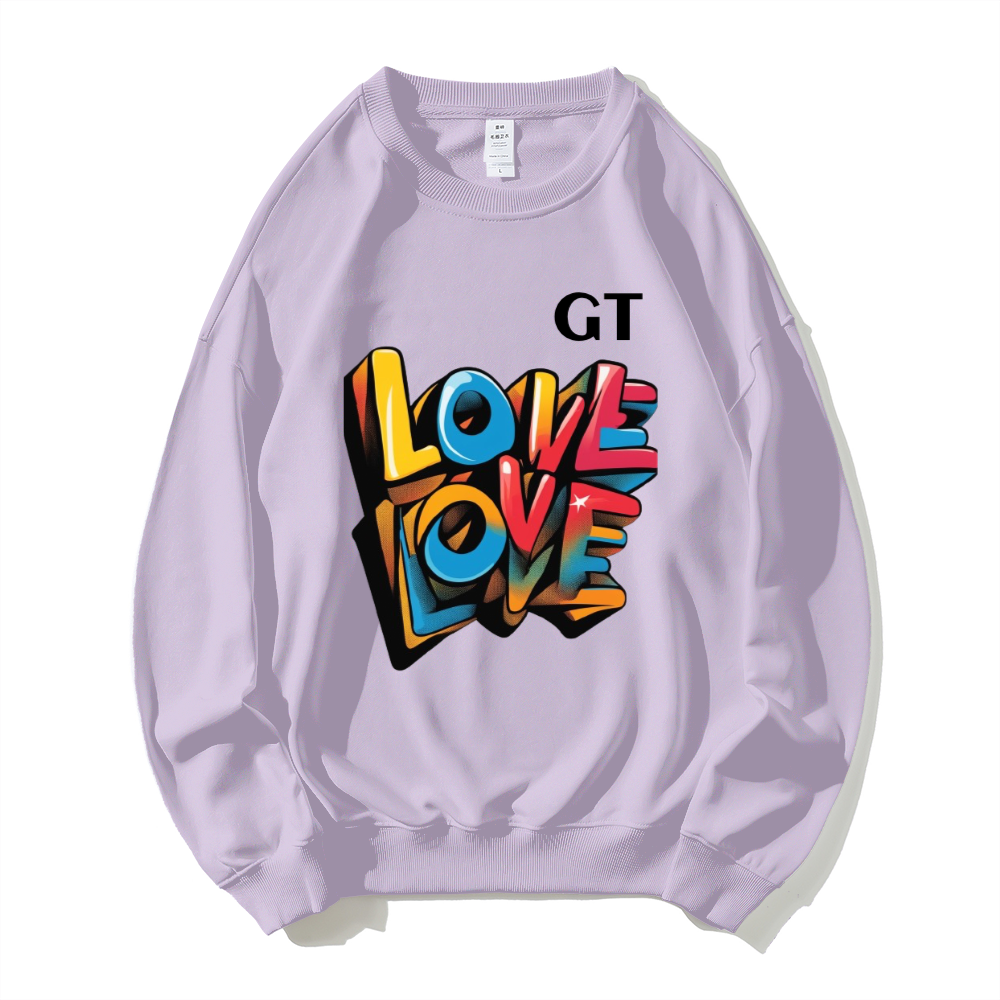 LOVE LOVE DIAMOND FINNESSE Dropped Shoulder Trend Crew Neck Hoodie IJR DESIGN
