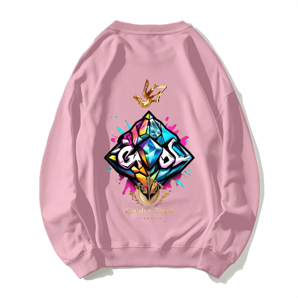 LOVE LOVE DIAMOND FINNESSE Dropped Shoulder Trend Crew Neck Hoodie IJR DESIGN