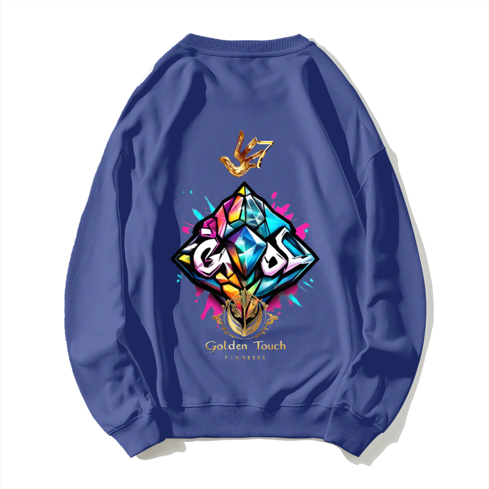 LOVE LOVE DIAMOND FINNESSE Dropped Shoulder Trend Crew Neck Hoodie IJR DESIGN