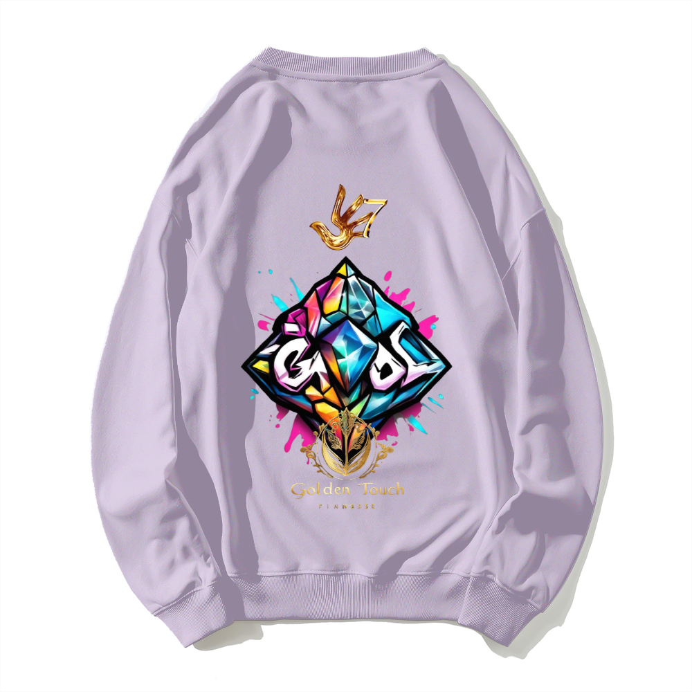 LOVE LOVE DIAMOND FINNESSE Dropped Shoulder Trend Crew Neck Hoodie IJR DESIGN
