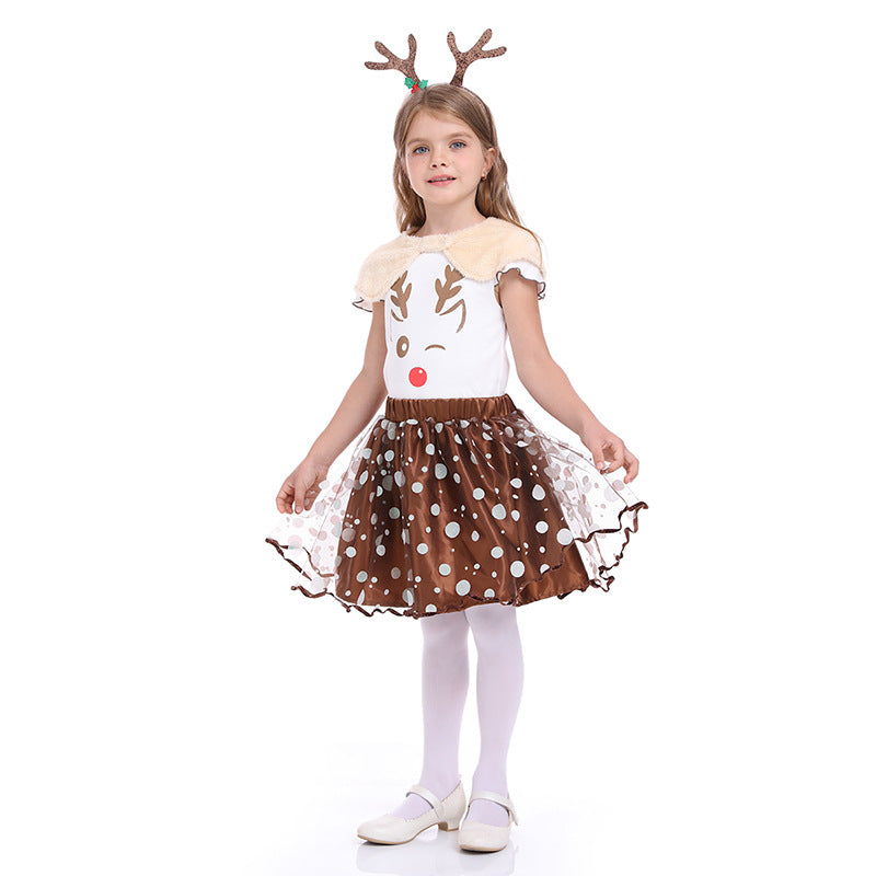 Christmas children's clothing girls kindergarten performance Santa Claus costume reindeer dress performance costume performance costume