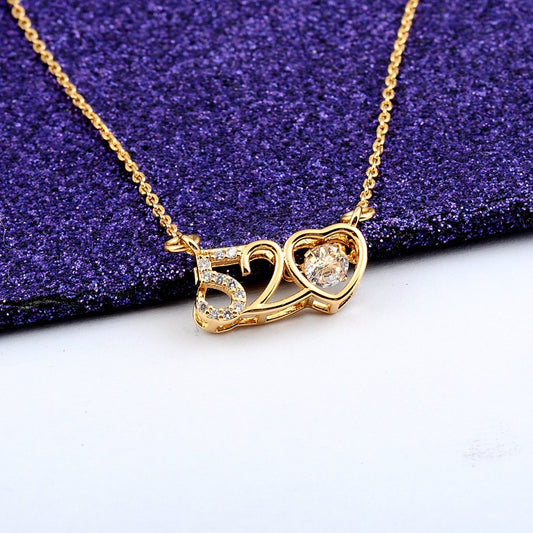 "I Love You  Necklace - 18K Gold Plated Creative Agonist Pendant, Perfect Valentine's Day Gift