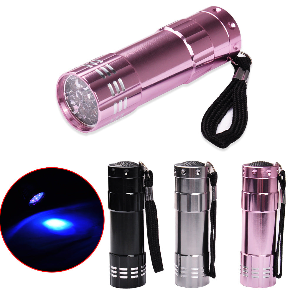Nail AND FOOT armored mini flashlight 9LED finale glue phototherapy lamp nail LED small baking light 30 second dryer wholesale.