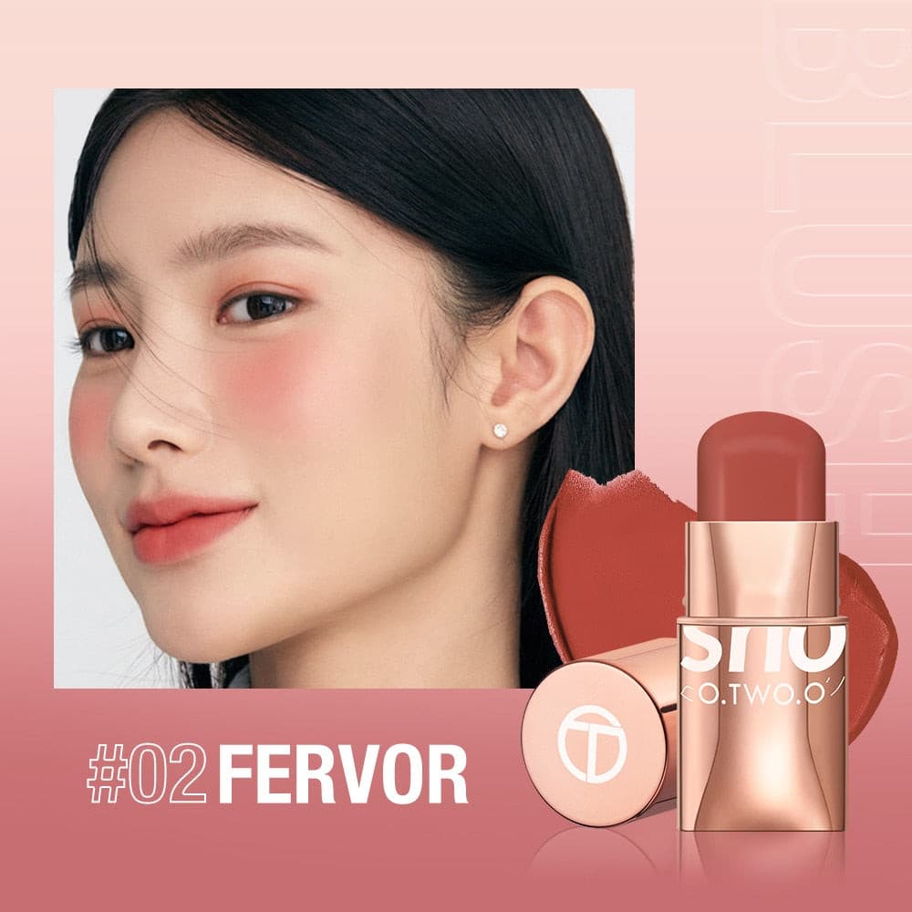 O.TWO.O Lipstick Blush Stick 3-in-1 Eyes Cheek and Lip Tint Buildable Waterproof Lightweight Cream Multi Stick Makeup for Women.