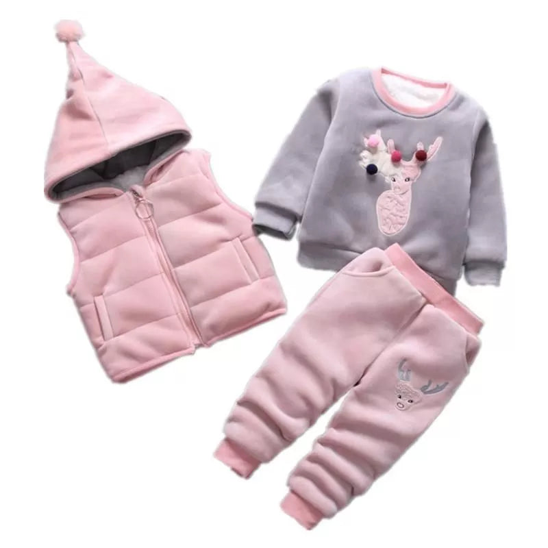 "2023 Baby Christmas Cartoon Sports Suit - Warm Sweatshirt and Pants Set for Infants and Children (0-4 years)"