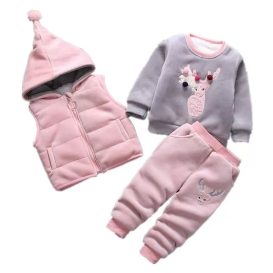 "2023 Baby Christmas Cartoon Sports Suit - Warm Sweatshirt and Pants Set for Infants and Children (0-4 years)"