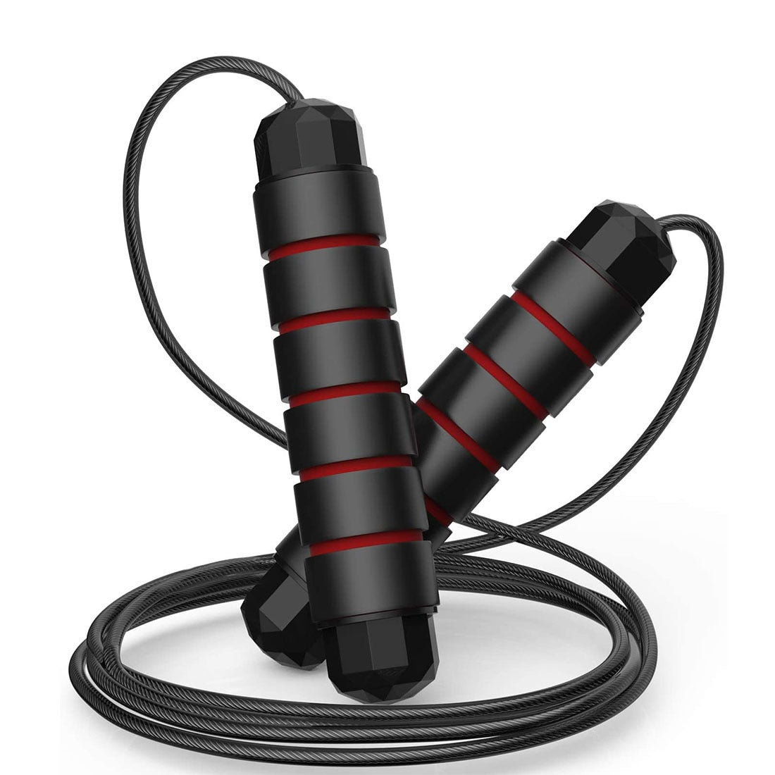 Jump Rope Tangle-Free Rapid Speed Jumping Rope Cable with Ball Bearings Steel Skipping Rope Gym Fitness Home Exercise Slim Body.