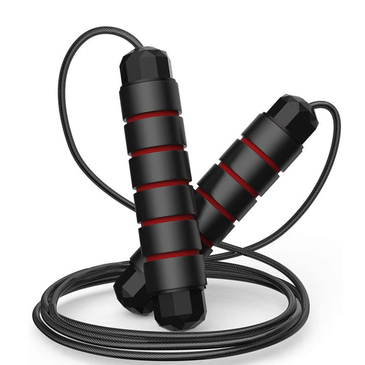 Jump Rope Tangle-Free Rapid Speed Jumping Rope Cable with Ball Bearings Steel Skipping Rope Gym Fitness Home Exercise Slim Body.