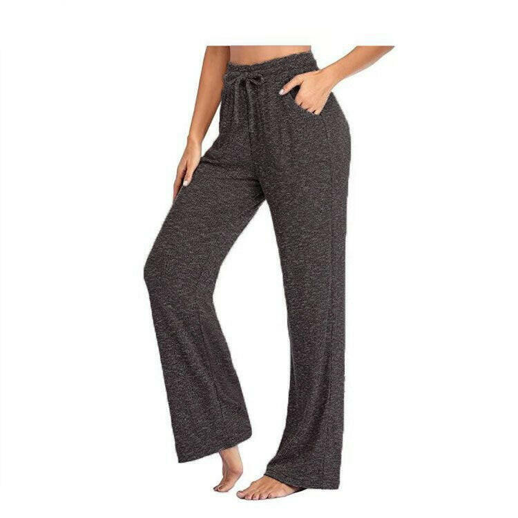 Spring Autumn New Fashion Empire Bandage Women's Long Pants 2021 Casual Loose Solid Pocket Ladies Straight-leg Pants Pluse Size.