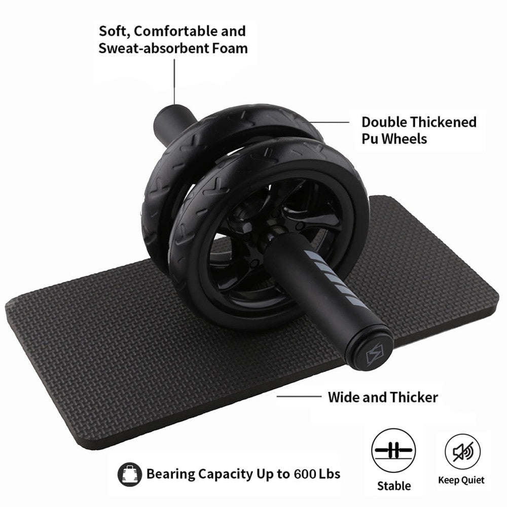 AB Roller Non-slip 15CM Tire Pattern Fitness Gym Exercise Abdominal Wheel Roller - GOLDEN TOUCH APPARELS WOMEN