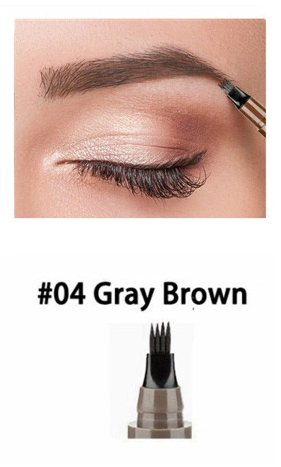 4 Points Eyebrow Pen 5 Colors Liquid Brow Pencil Dark Brown Microblading Eyebrow Pencil Waterproof Eyebrow Tattoo Pen Cosmetic.