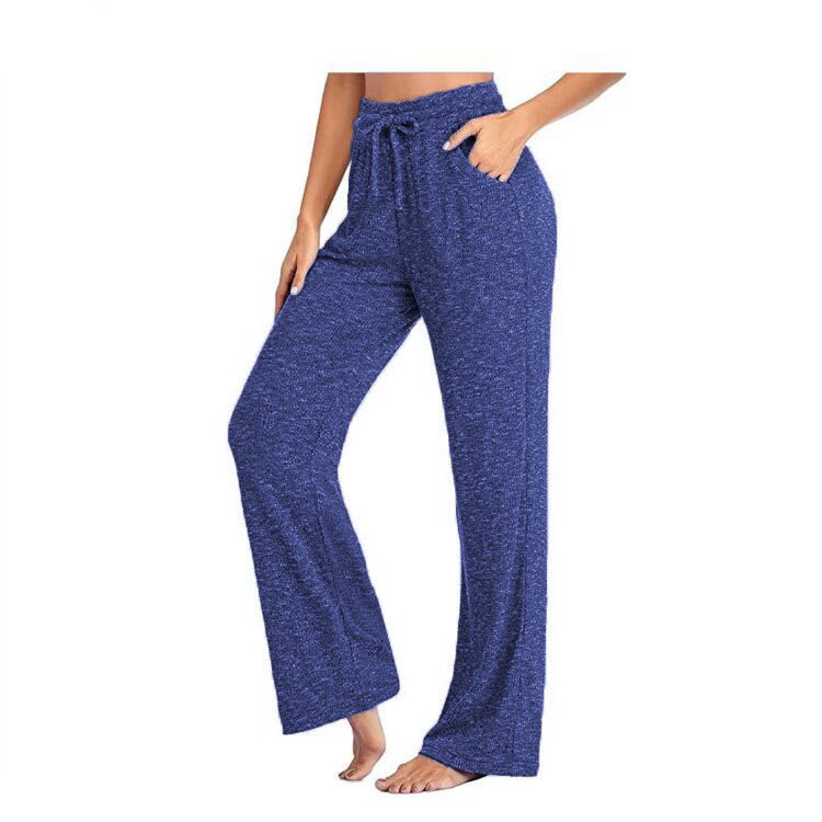 Spring Autumn New Fashion Empire Bandage Women's Long Pants 2021 Casual Loose Solid Pocket Ladies Straight-leg Pants Pluse Size.