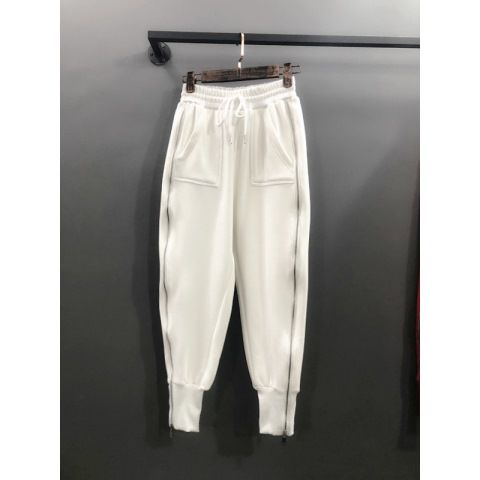 Plus Size Loose Harem Pants Zipper Sweatpants Casual Capri Leggings Fall Cargo Pants Women Hip Hop Trousers.