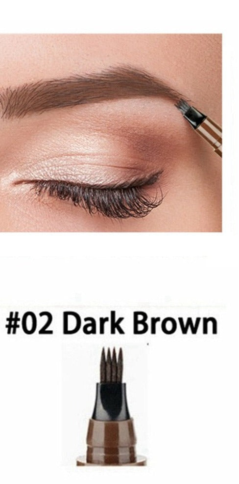 4 Points Eyebrow Pen 5 Colors Liquid Brow Pencil Dark Brown Microblading Eyebrow Pencil Waterproof Eyebrow Tattoo Pen Cosmetic.