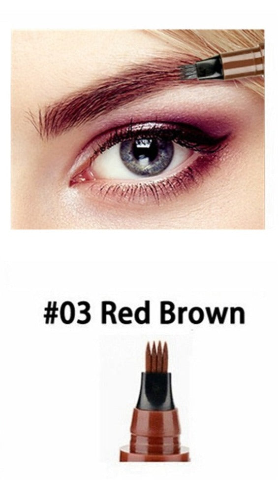 4 Points Eyebrow Pen 5 Colors Liquid Brow Pencil Dark Brown Microblading Eyebrow Pencil Waterproof Eyebrow Tattoo Pen Cosmetic.