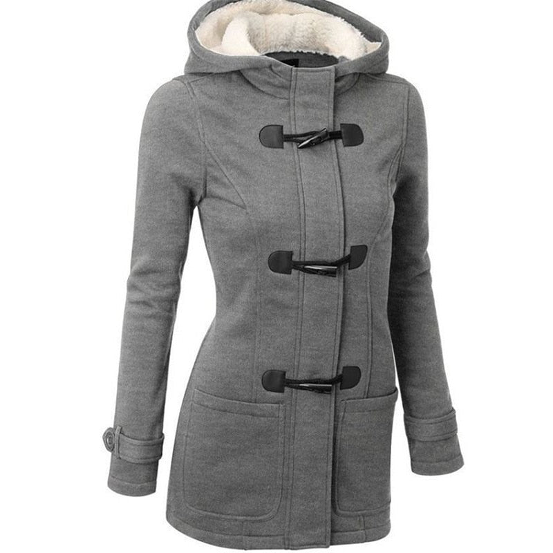Women Basic Jackets 2020 Camel Coat Spring Autumn Women's Overcoat Zipper Horn Button Outwear Jacket Female Hooded Coat S-5XL - GOLDEN TOUCH APPARELS WOMEN