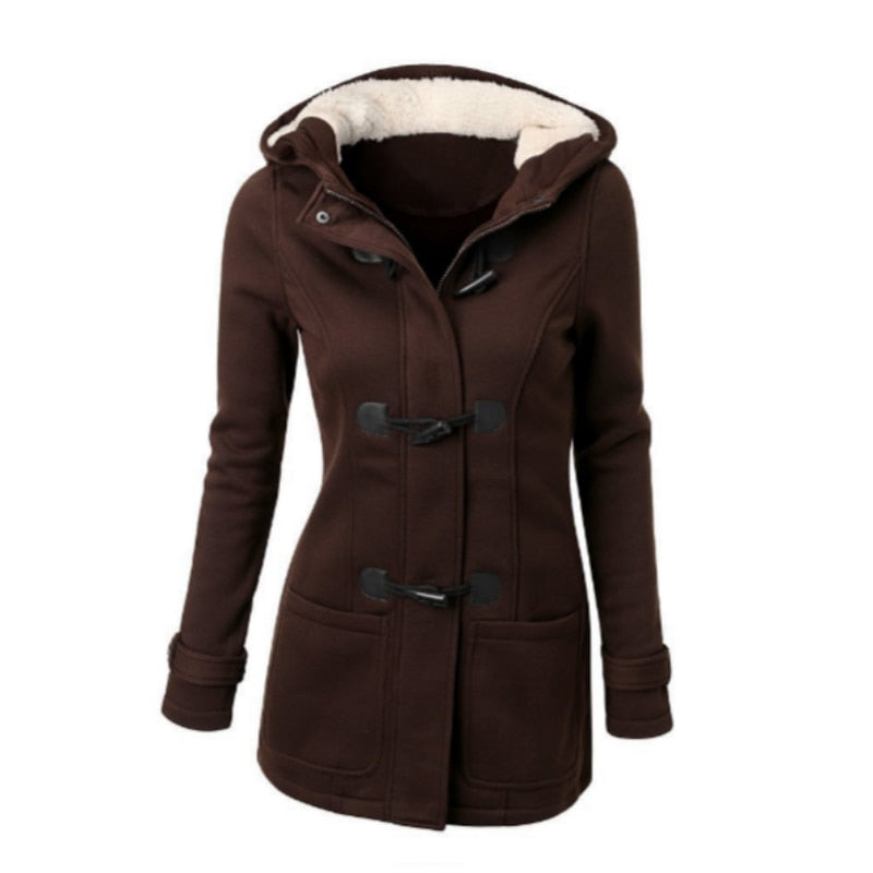 Women Basic Jackets 2020 Camel Coat Spring Autumn Women's Overcoat Zipper Horn Button Outwear Jacket Female Hooded Coat S-5XL - GOLDEN TOUCH APPARELS WOMEN
