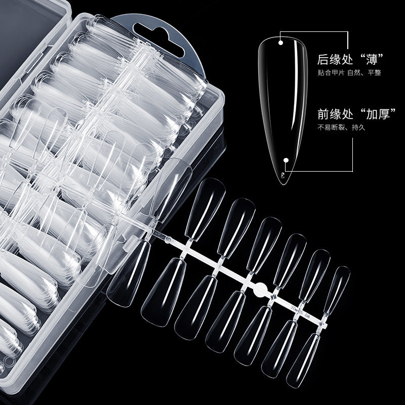Tablet nail patch ultra-thin seamless finished product detachable wearable transparent full stickers extended fake finger slices.