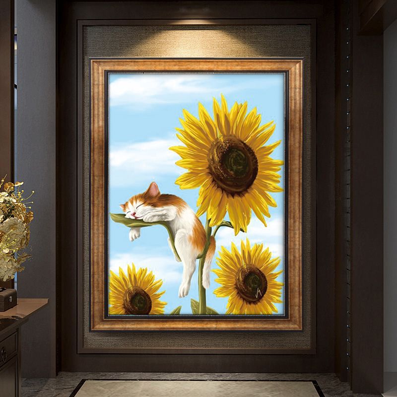 cross stitch cats sunflower decoration art