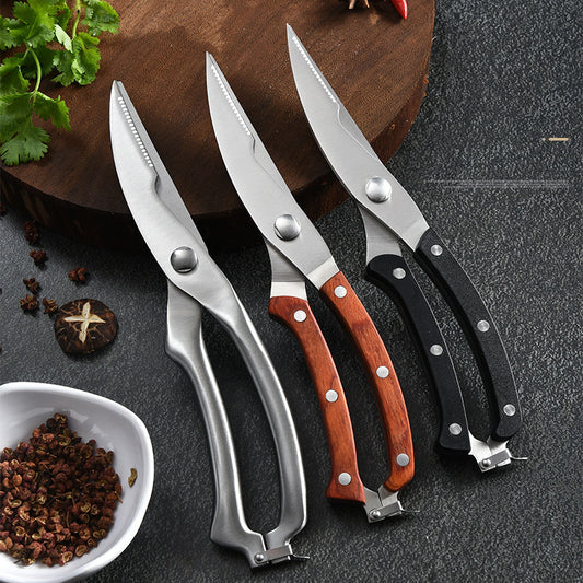 Chicken bone cut multi function kitchen scissors home stainless steel strong duck bone shear food barbecue mortar fish cut.