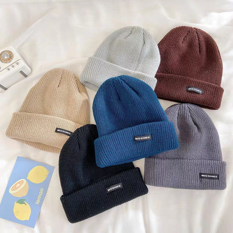 Korean version of the INS autumn and winter hundred letters knit wool hat female Korean version of the street trend warm cold hooded melon socket male