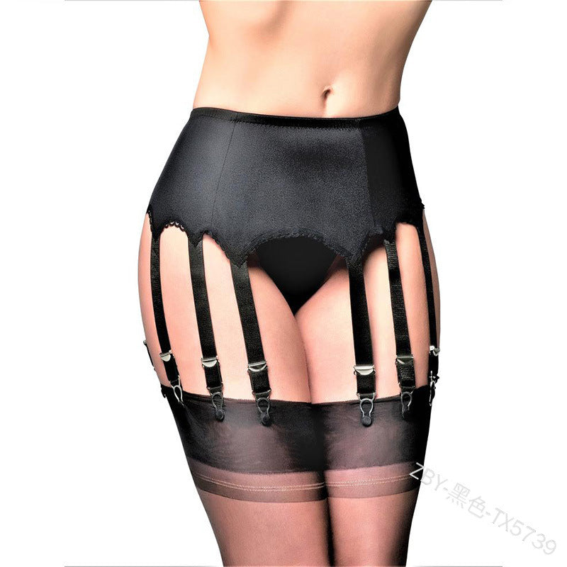 sexy stockings garter belt one hollow perspective 10-claw garter clip