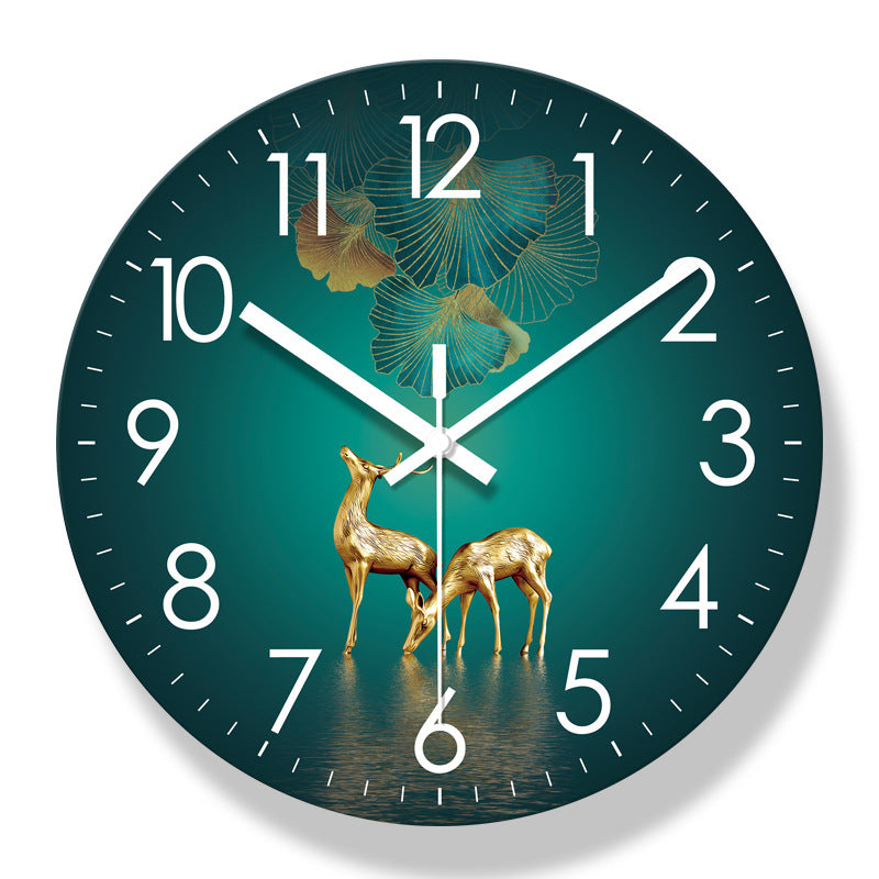 a A031 Elk Simple Nordic Clock Hanging Table Modern Creative Stylish Frame Stone Bell.